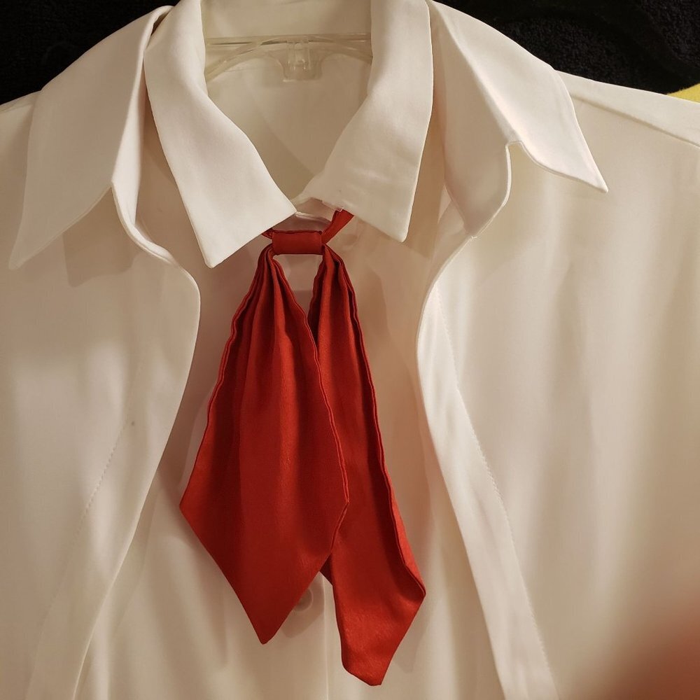 Vintage Red Neck Accessory with Hook/Look Closure
